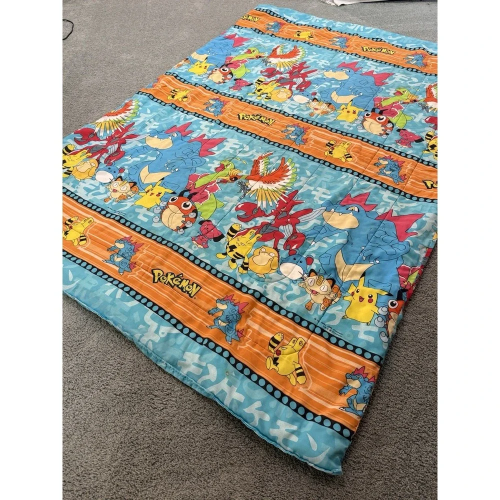 Vintage 1998 Pokemon Bed Comforter Blanket Nintendo Rare Video Game Twin Size